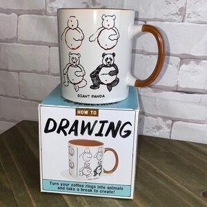 How to drawing mug - cute coffee mug - make animals with your coffee ring NWT